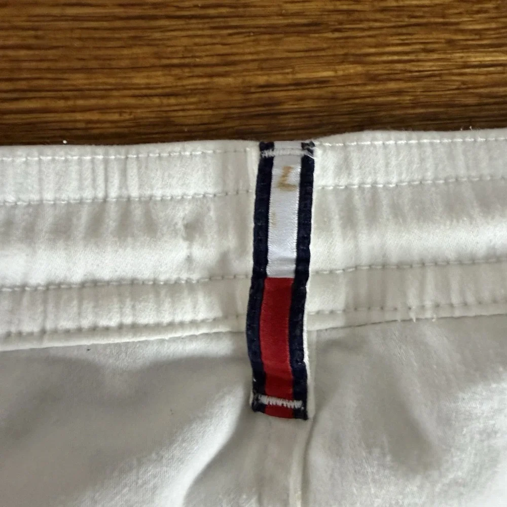 Tommy Jeans Womens White Twill Lightweight Jogger Pants  Size XL